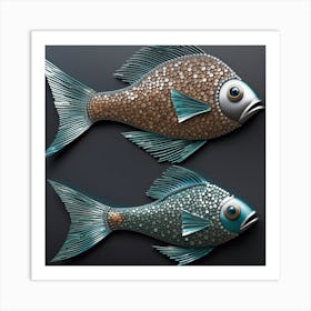 metal fish wall art 3 Art Print
