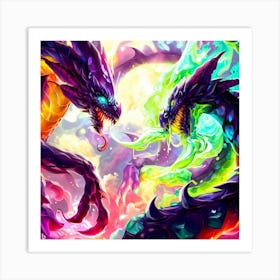 Two Dragons Fighting 3 Art Print