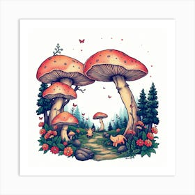 Mushroom Forest 10 Art Print