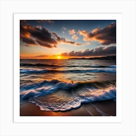 Sunset At The Beach 112 Art Print