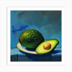 Avocado On A Plate Art Print