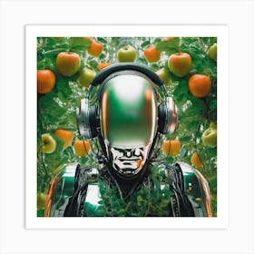 Robot In The Orchard 1 Art Print