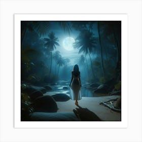 Full Moon In The Forest Art Print