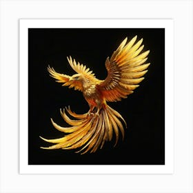 Default Golden Heroic Colourful Phoenix In Bright Light A Long 0 Art Print