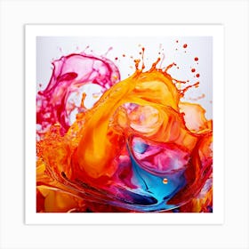 Fresh Colors Liquid 3d Design Spark Hot Palette Shapes Dynamism Vibrant Flowing Molten (31) Art Print