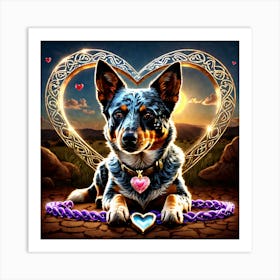 Blue Heeler Romance Art Print