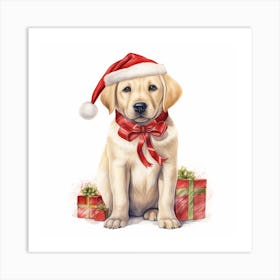 Christmas Labrador Retriever 3 Art Print