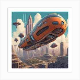 City of the Future: Between Birds and Towers Art Print