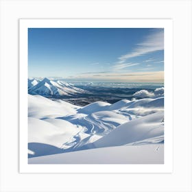 Skier On Snowy Mountain Art Print