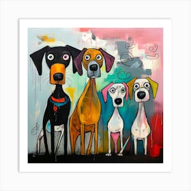 Four Dogs Art Print