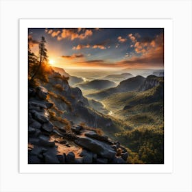 Sunrise Over The Blue Ridge Mountains Art Print