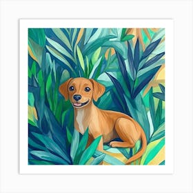 Dog In The Jungle 1 Art Print