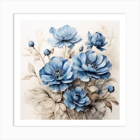 Blue Flowers Art Print