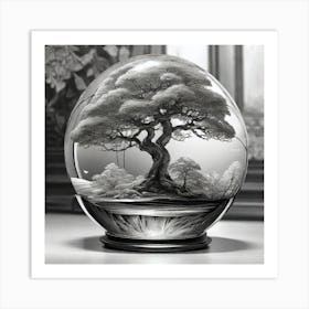 Bonsai Tree In A Glass Ball 2 Art Print