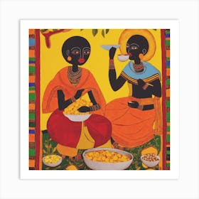 Ethiopian Women Nutmeg Wall Art Art Print