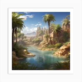 Oasis In Paradise Sketch Art Print