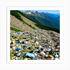 Trash On A Mountain Art Print