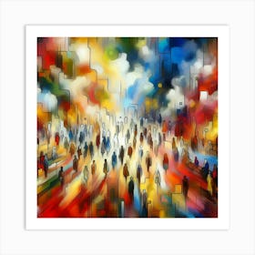 Abstract - People Walking Art Print