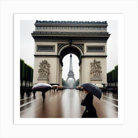 Femme Marchant Dans Paris Un Jour De Pluie 9 Art Print