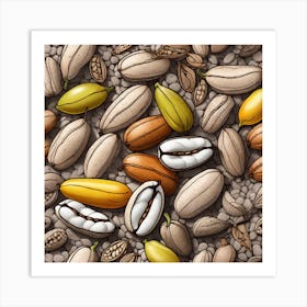 Seamless Pattern Of Pistachios Art Print