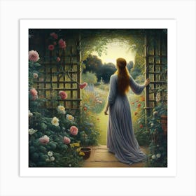 Woman In A Garden 7 Art Print