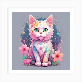 Splatter Cat Art Print