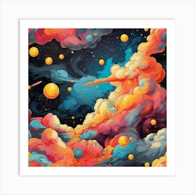 Pop Art graffiti Starry sky 1 Art Print