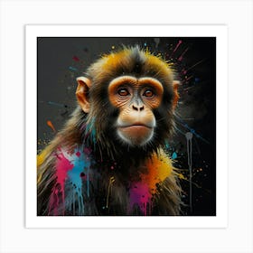 Leonardo Lightning Xl Watercolor Art A Painting Of An Monkey W 2 Affiche