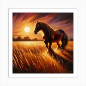 Sunset Horse 68 Art Print