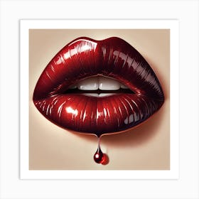 Velvet Kiss A Bold And Elegant Close Up Of Pretty Lips Art Print Poster