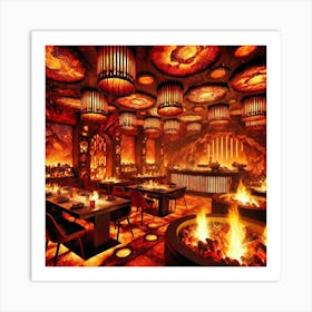 A Fiery Dining Zone Called The Molten Pit , Desig Art Print