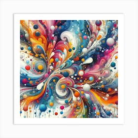 Abstract Color Splash Artwork Art Print