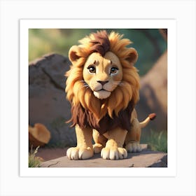 Cute Lion Art Print