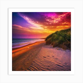 Sunset At The Beach 164 Art Print