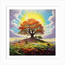 Oak Pasture Art Print