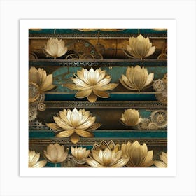 Steampunk Lotus 3 Art Print