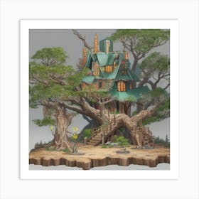 A stunning tree house that is distinctive in its architecture Art Print