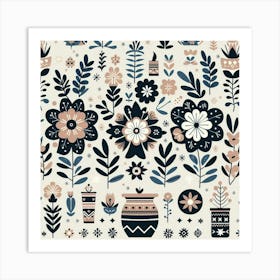 Ethnic Floral Pattern 1 Art Print