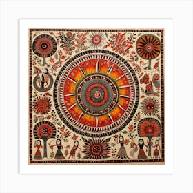 Indian Painting Madhubani Painting Indian Traditional Style 3 Art Print