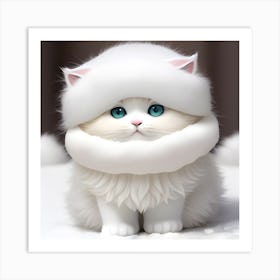 White Cat With Blue Eyes Art Print