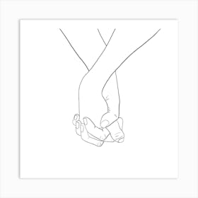 Line Drawing Friendship Relationship Art Print