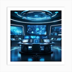 Futuristic Control Room 1 Art Print