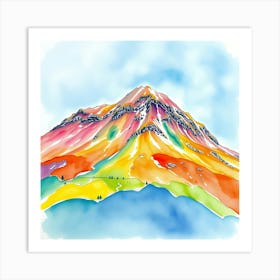 Watercolor Of A Mountain 2 Art Print