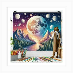 Moon Painting Art Print