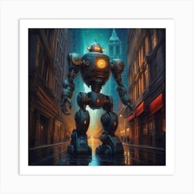 Robot In The City 60 Art Print