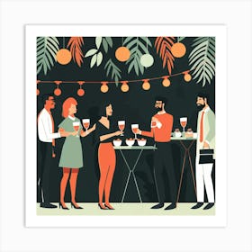 People At A Party 1 Art Print