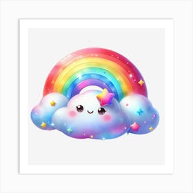 Kawaii Rainbow Art Print