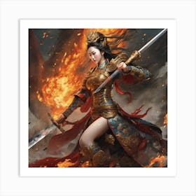 Chinese Girl With Sword Art Print