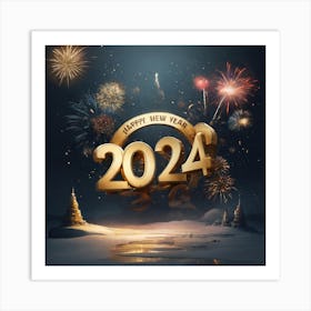 Happy New Year 2024 1 Art Print