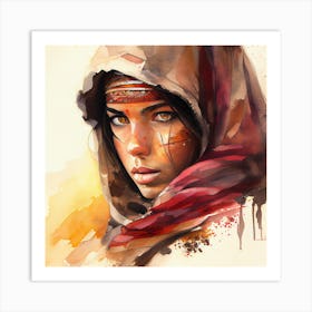 Watercolor Tuareg Woman #5 Art Print